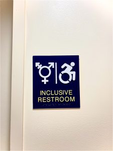 Robbins 8th floor bathroom sign